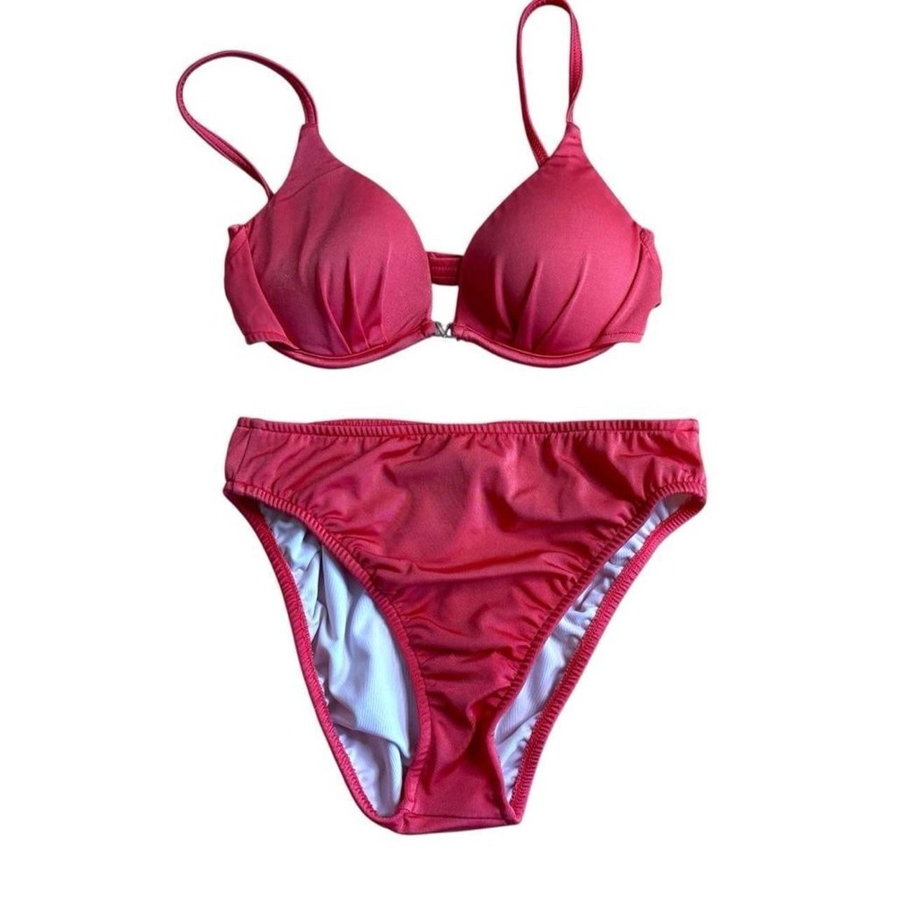 VENUS Coral Pink Bikini Size 8 Triangle Top 2 Piece Swimsuit Beach Swimwear